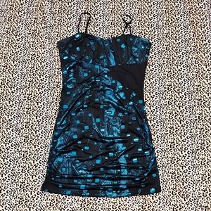 Elegant Black and Blue Women's Top